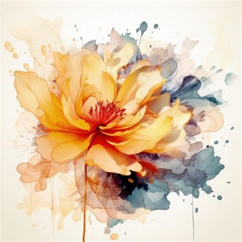 Premium AI Image | Abstract Painting Colorful Flower