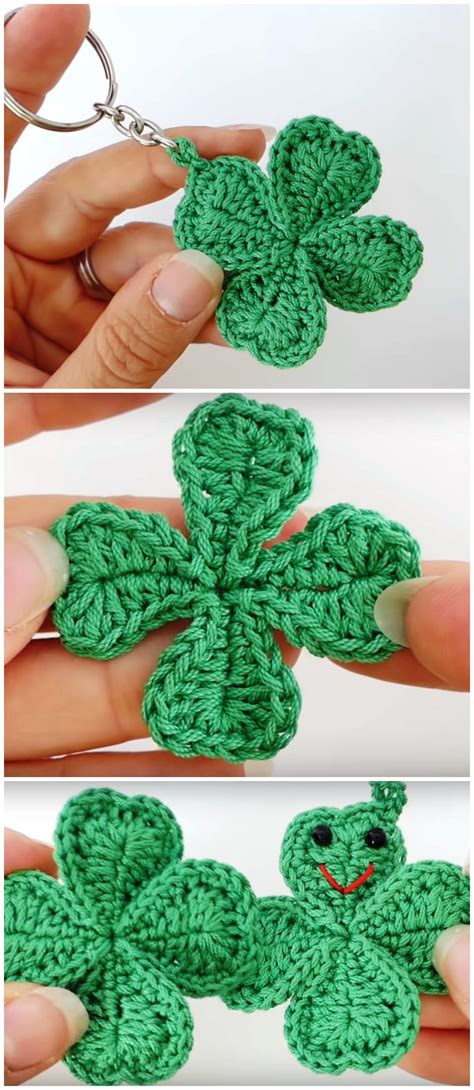 Crochet Cloverleaf Applique Crochet Ideas