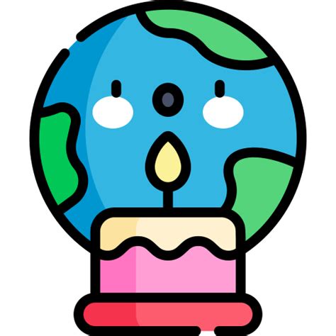 Mother Earth Day Kawaii Lineal Color Icon