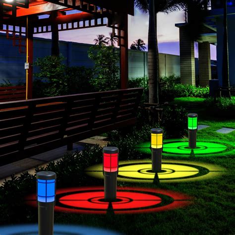 Solar Outdoor Lights Garden Decor - 6 Packs Dynamic Pattern Solar Pat ...