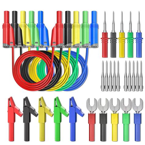 Goupchn Pcs Banana Plug Silicone Test Leads Kit Mm Fully Insulated