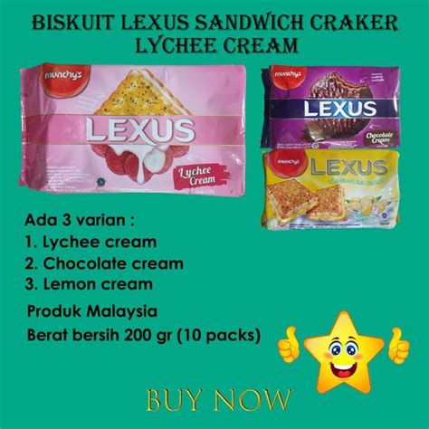 Jual Biskuit Lychee Lexus Sandwich Cracker Rasa Lychee Cream Di Lapak