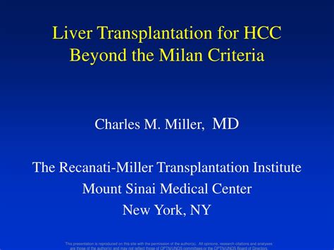 Ppt Liver Transplantation For Hcc Beyond The Milan Criteria Powerpoint Presentation Id6989