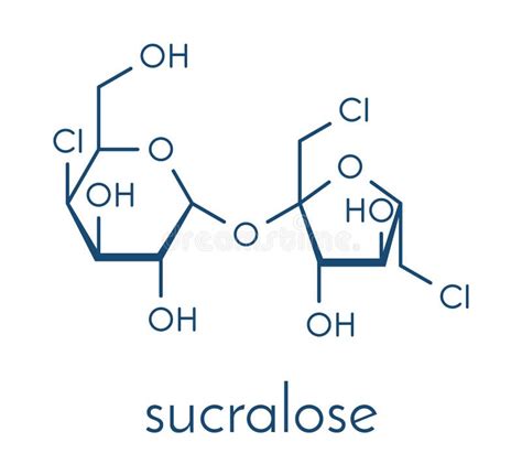 Sucralose Chemical Formula And Skeletal Structure Stock Vector