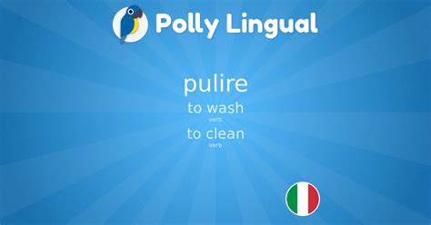 Pulire Italian English Polly Lingual Learn Foreign Languages With