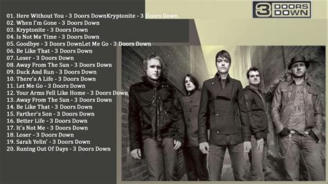 Best Songs Of 3 Door Down 3 Doors Down Greatest Hits Full Album Youtube