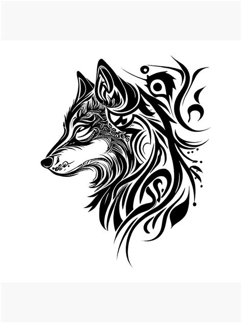 "Tribal Tattoo Wolf" Poster for Sale by ShadowAndSlate | Redbubble