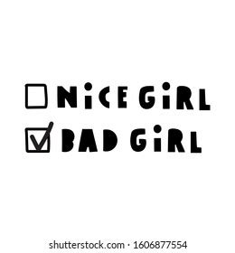 Funny Checklist Nice Girl Bad Girl Stock Vector (Royalty Free ...