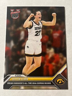 Купить 2023 24 Bowman U Now CAITLIN CLARK Breaks Maravich Record Card