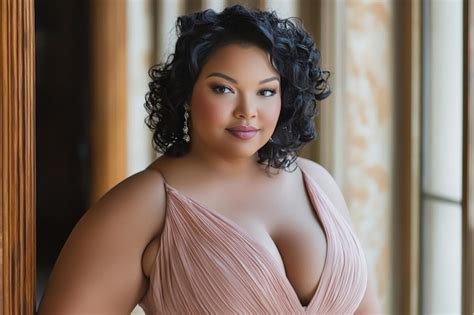 A Confident Plussized Woman Attending A Formal Event In An Elegant Gown