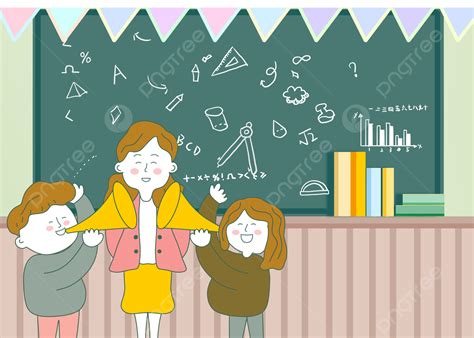 korean teachers day campus cartoon character background korean