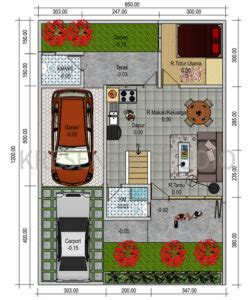 desain rumah type  minimalis modern beserta denah lengkap