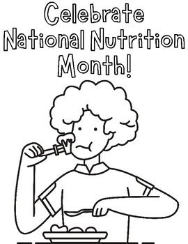 national nutrition month coloring pages  march  henrycreated