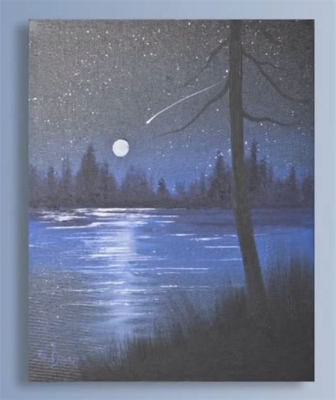 Night Lake Lake Night Crafts Painting Manualidades Painting Art