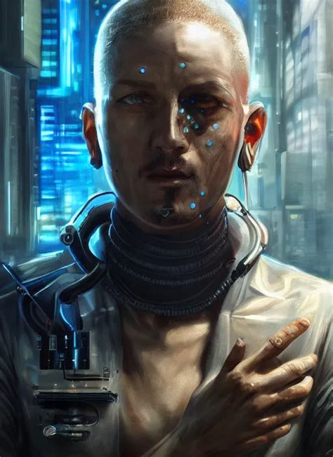 Portrait Of A Male Threatening Cyberpunk Mercenary Stable Diffusion