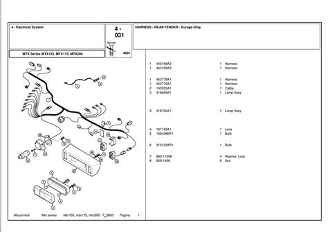 McCormick Tractor MTX155 MTX175 MTX200 Parts Catalog