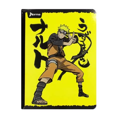 Cuaderno Cosido Hojas Cuadriculado Naruto Fondo Amarillo Tienda Norma