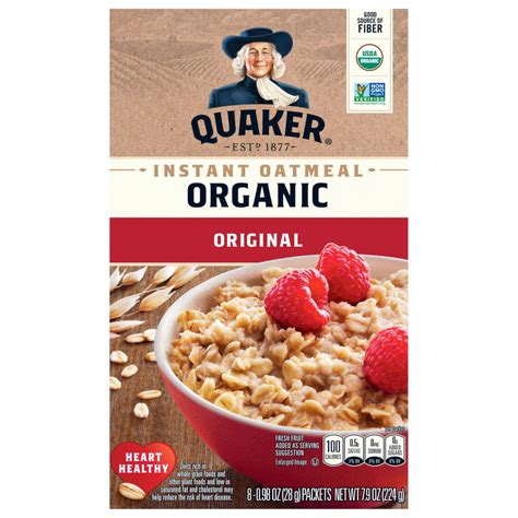 Quaker Organic Instant Oatmeal Original - Low Fodmap Certified | Fig App