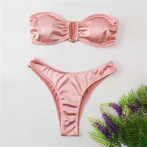 ชดวายนำ bikini sexy ทพช เกาะอก แฟชนเกาหลผหญง ผาเนอด แหงเรว 0185 Shopee Thailand