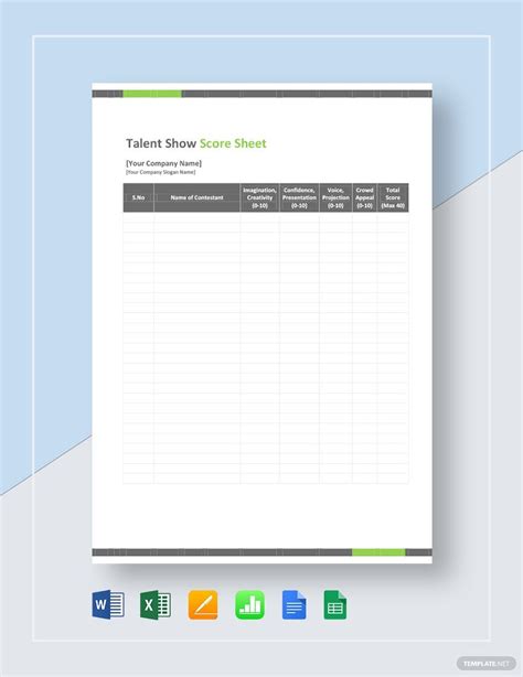 Talent Show Sign Up Sheet Template