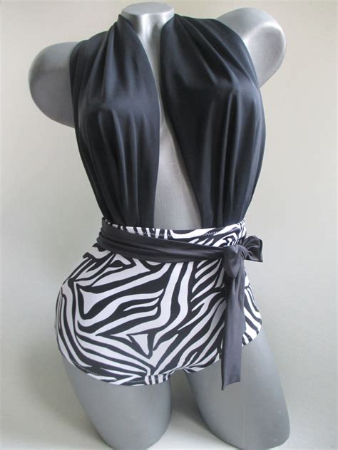 High Waist Sexy Plunge Bikini Bottom Cheeky Brazilian Bow Back