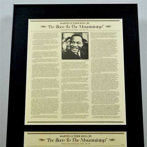 Martin Luther King I've Been to the Mountaintop Speech on Parchment Pa ...