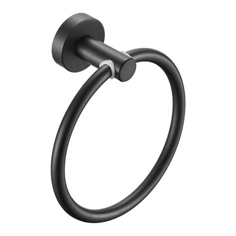 Towel Ring Matte Black Bath Hand Towel Ring Thicken Space Aluminum