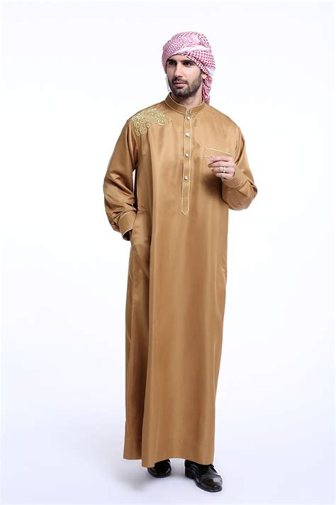 Shanel Men Saudi Thobe Islamic Muslim Clothing Arab Male People Dress