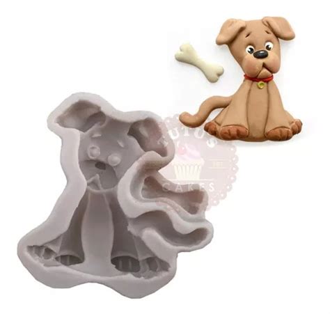 Molde Silicona Perro Hueso Perrito Fondant Porcelana Fría