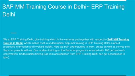 Ppt Sap Mm Training Course In Delhi Powerpoint Presentation Free