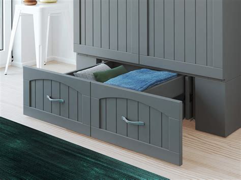 Afi Southampton Murphy Bed Chest With Charging Station Queen Grey