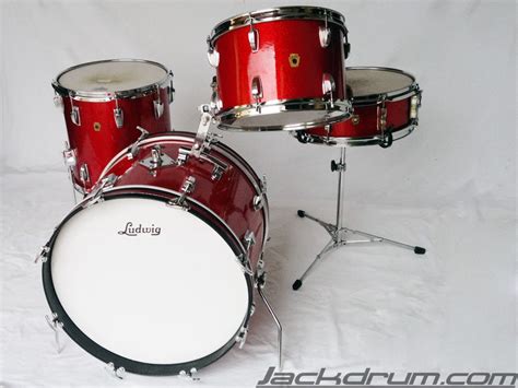 1967 Vintage Ludwig Downbeat Red Sparkle Vintage Drums Drums Ludwig