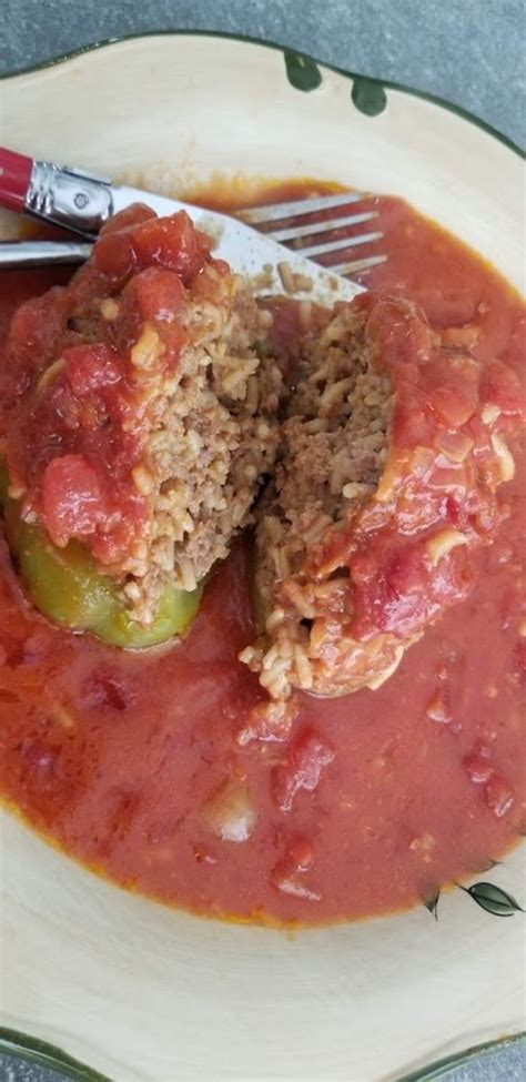 Recipe Easy Stuffed Bell Peppers With Ground Beef And Rice Delishably