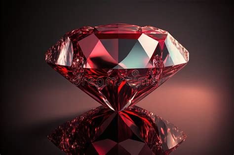 Ruby Gem Diamond Dark Reflection On Gradient Background 3d Rendering