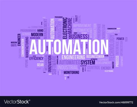 Word Cloud Background Concept For Automation Vector Image