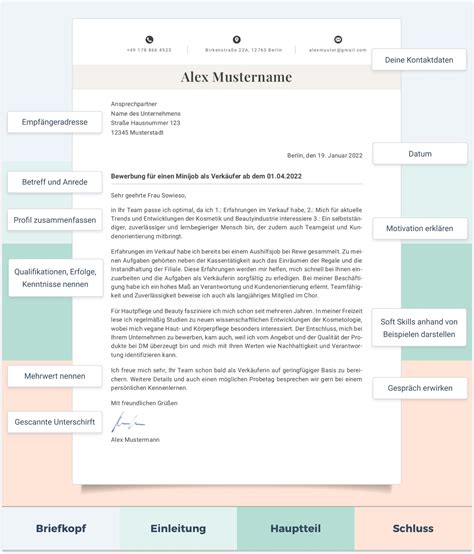 Bewerbung Minijob Muster und Tipps fürs Anschreiben