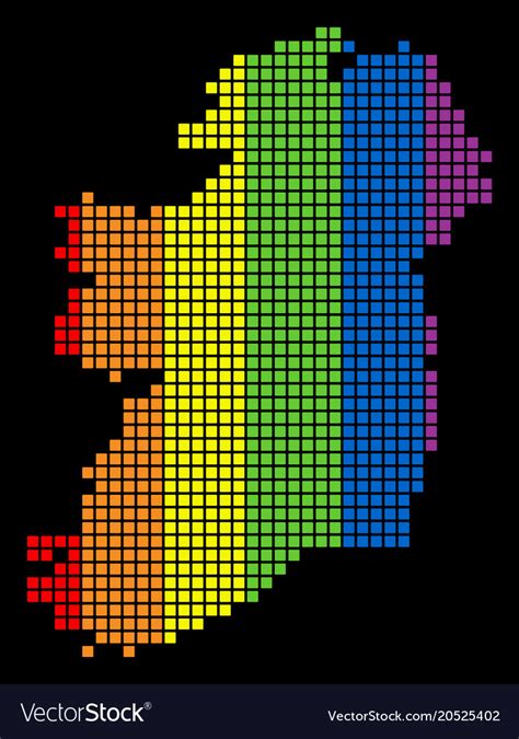 Spectrum Dotted Lgbt Ireland Map Royalty Free Vector Image