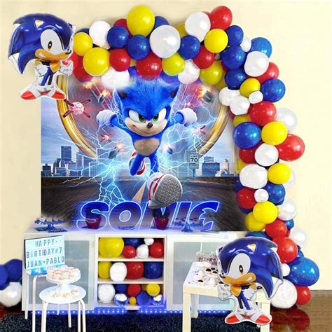 Sonic The Hedgehog Balloon Garland Arch Kit Ft Long Pcs Foil Sonic