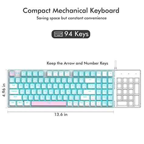 E-YOOSO Mechanical Keyboard, Wired Compact Computer Keyboard, Backlit ...