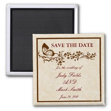 Elegant Butterfly Wedding Save The Date Magnet Zazzle