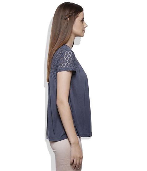 United Colors Of Benetton Gray Round Neck Top Buy United Colors Of