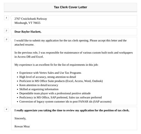 Tax Clerk Cover Letter Velvet Jobs