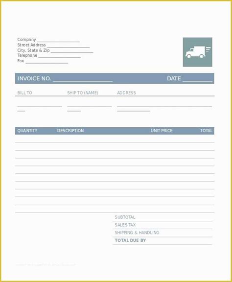 Free Trucking Invoices Templates Of Pany Invoice Template 5 Free Word