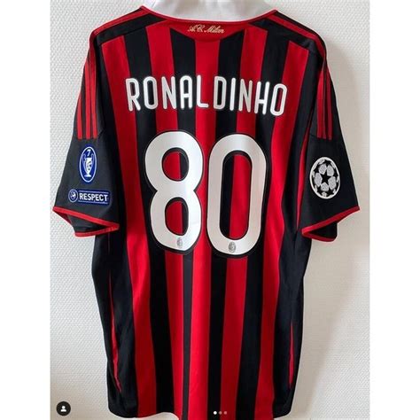 AC Milan 09 10 Camisa Clássica Retro Ronaldinho Kaka Beckham Jersey