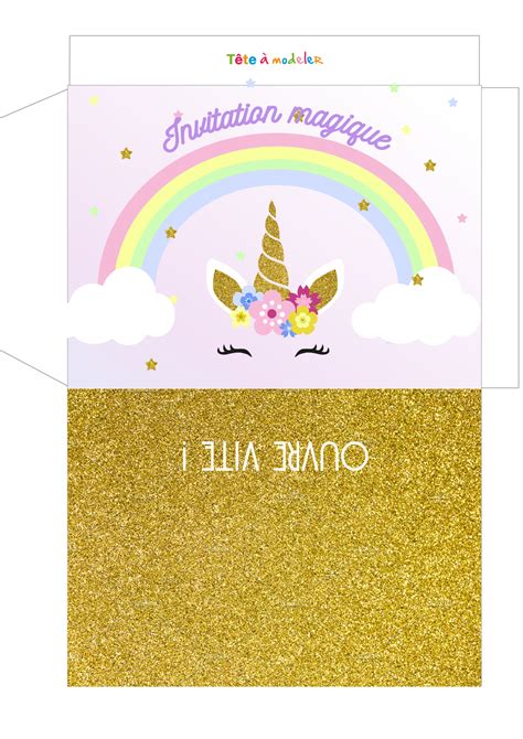 Enveloppe Magique Pour Invitation Licorne Par T Te Modeler