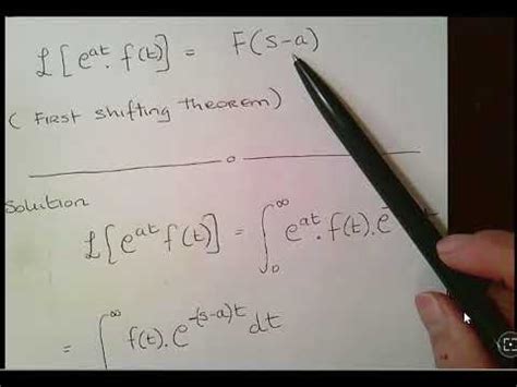 Laplace Transforms Deriving The First Shifting Theorem YouTube