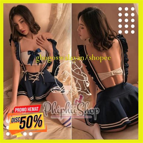 Jual LINGERIE SEXY COSPLAY SETELAN SERAGAM JEPANG MODEL TUBE SUSPENDER