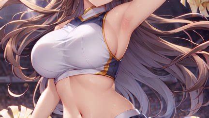 Long Hair Brunette Big Boobs Solo Original Characters Cheerleaders