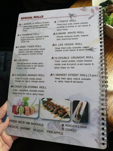 Menu at Sushi Masa restaurant, Selinsgrove