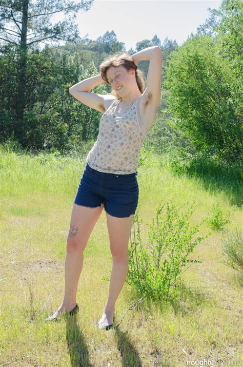 Lovely Amateur Roxanne Stripping Showing Her Very Hairy Pussy Outdoors CoedCherry